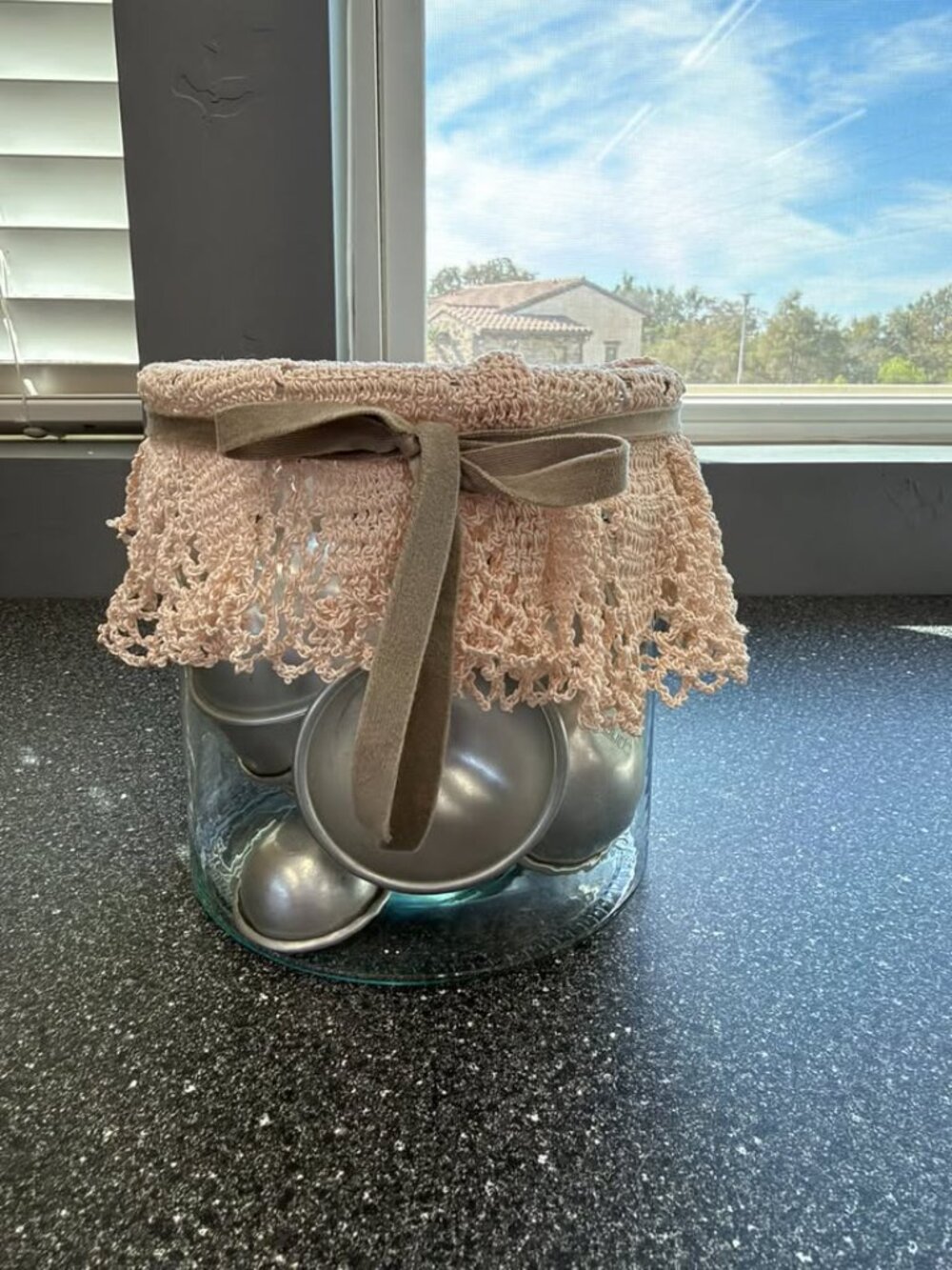 Baker’s Kitchen Decor Jar with Mini Baking Tins & Crochet Cover – Gift Set - Picture 4 of 4